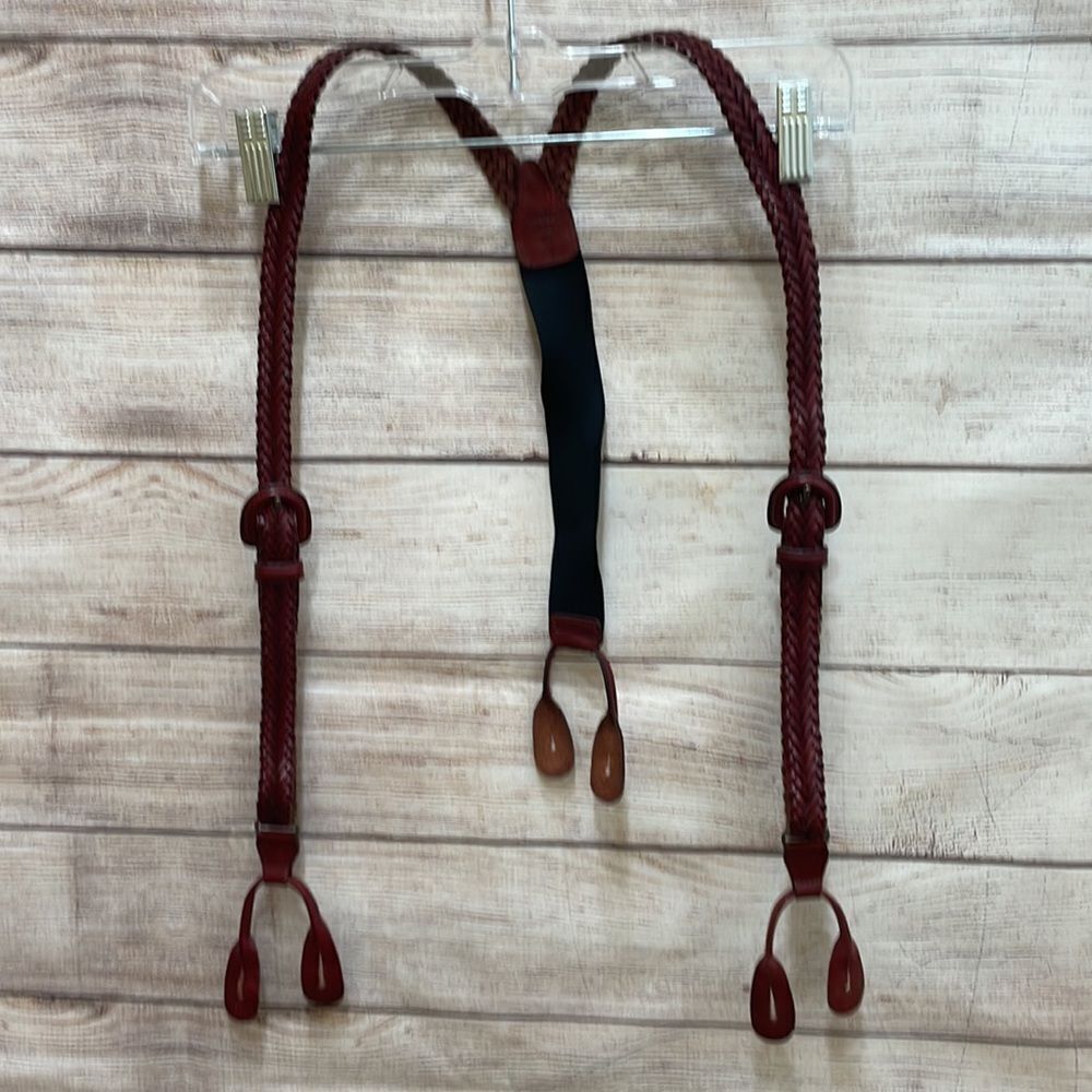 BRAIDED SUSPENDERS IN GENUINE LEATHER